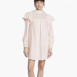 Long Sleeve High Neck Poplin Dress | size S